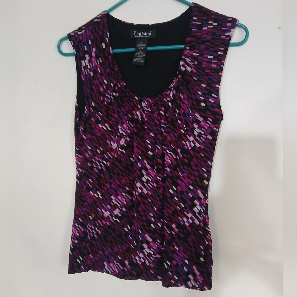 Unlisted by Kenneth Cole Purple and Black Tank Top (0315)